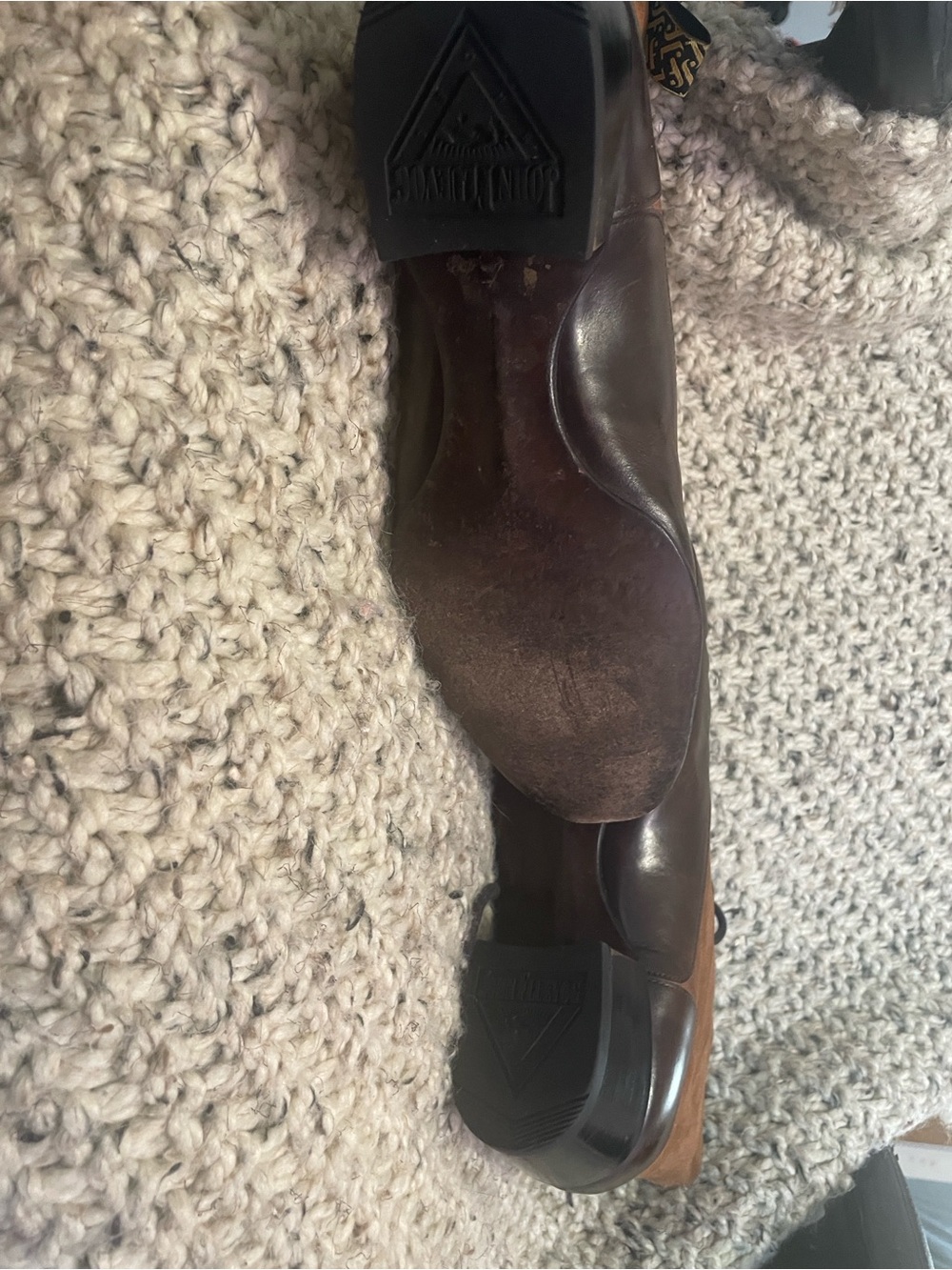 John Fluevog Brown and Tan Two-Tone Chukka Lace-Up Boots - Picture 7 of 7